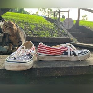 Vans Authentic Custom American Flag Shoes